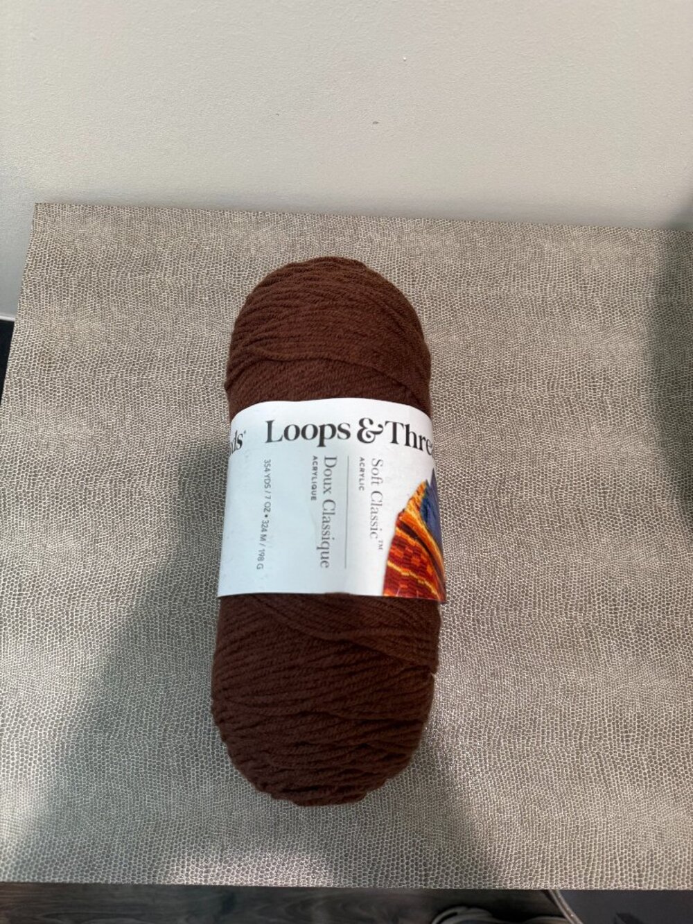 Loops & Threads Soft Classic Yarn Mocha and Dark Chocolate 2 in 1.